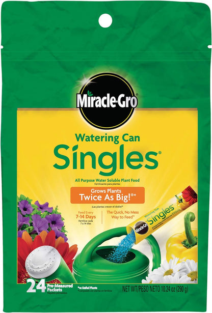 Miracle-Gro Watering Can Singles All Purpose Water Soluble Plant Food, For Flowers, Vegetables