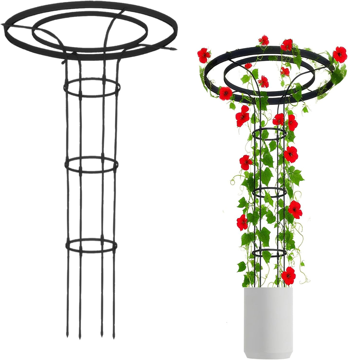 Garden Trellis for Climbing Plants Outdoor, 4.6FT Tall Metal Obelisk Trellis, 55.1" Umbrella