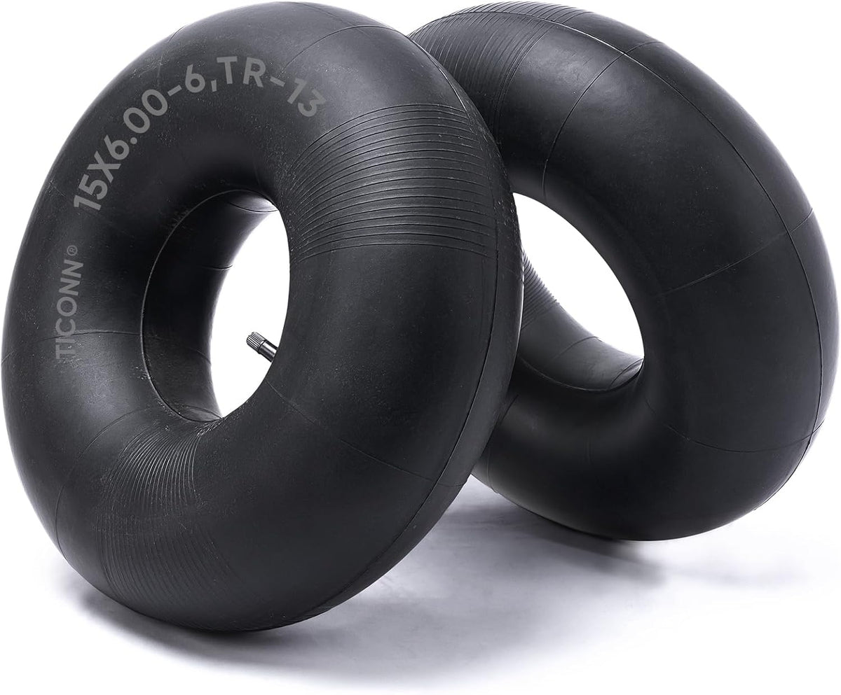TICONN 15x6.00-6nhs Lawn Mower Tires Inner Tube, 2 Pack Inner Tire Tube for Wheelbarrow Tires