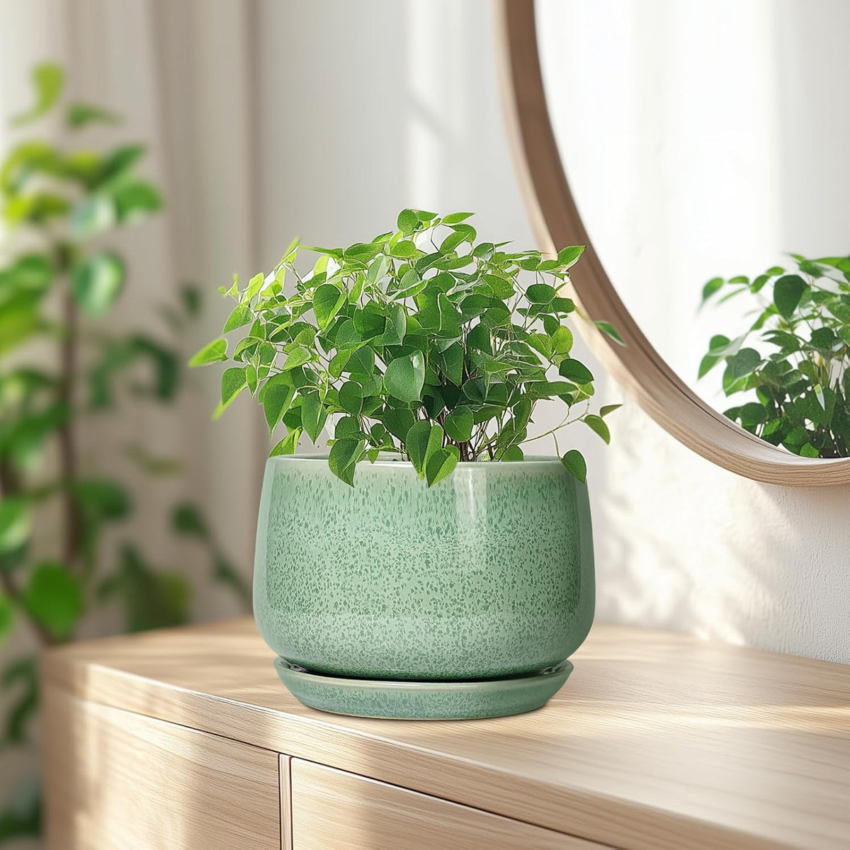 G EPGardening Ceramic Plant Pot - 7 Inch Ceramic Planter for Indoor Outdoor Plants, Flower Pot with
