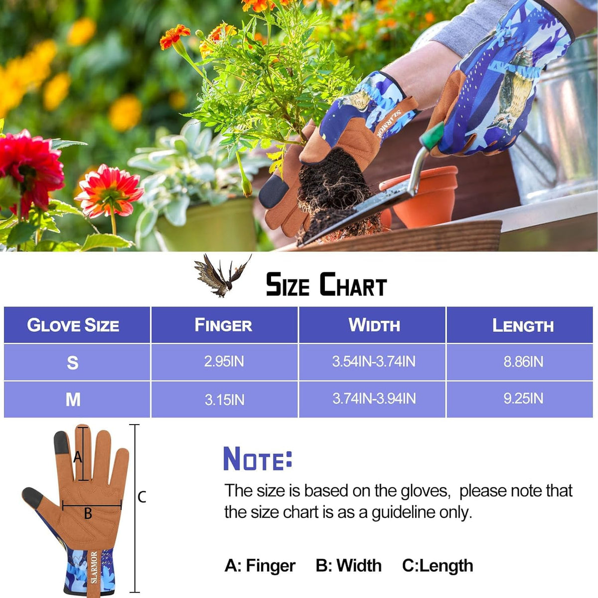 Leather-Gardening-Gloves for Women,Thorn-Proof Work-Gloves for Weeding,Digging,Planting,Pruning