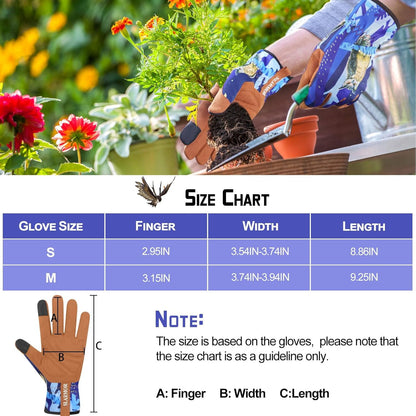 Leather-Gardening-Gloves for Women,Thorn-Proof Work-Gloves for Weeding,Digging,Planting,Pruning