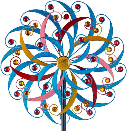 DREAMYSOUL Wind Spinners Outdoor, 20 Inches Dia Extra Large Metal Wind Spinner, Colorful Windmills