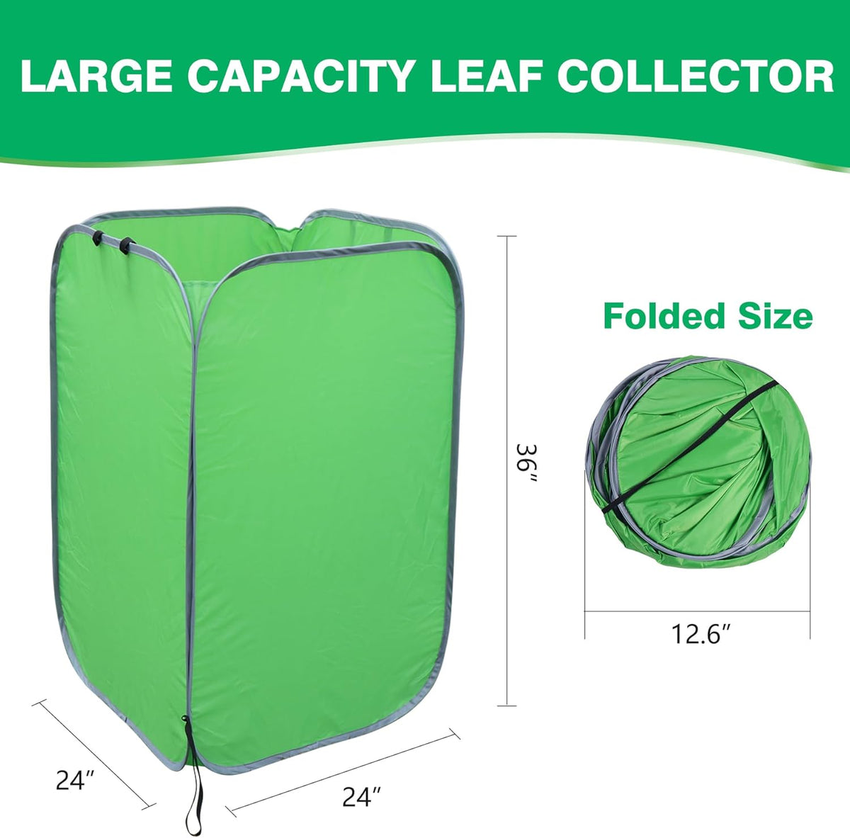 80 Gallon Leaf Collector Bag, Collapsible Trash Can Yard Waste Bag, Portable Pop Up Leaf Bags