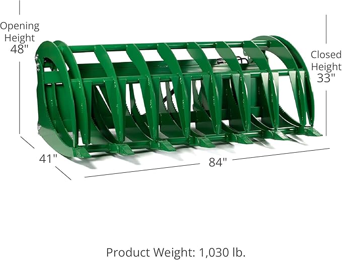 Titan Attachments Extreme Root Grapple Rake Attachment, Global Euro Connection, Heavy-Duty Rake