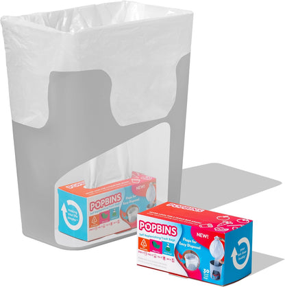 Trash Bags - Small Garbage Bags, Clear Trash Can Liners for Bathroom Bins, Bedroom, Office &