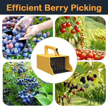 Blueberry Picker Tool with Comb,Berry Picker Rake with Metal Comb and Ergonomic Handle,Scoop