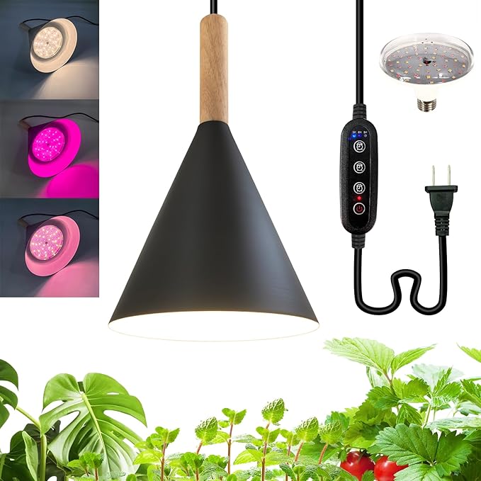 Hanging Grow Lights for Indoor Plants,Pendant Plant Lights for Indoor Growing,15W Full Spectrum