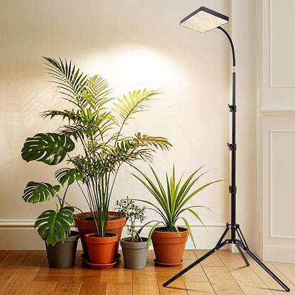 Grow Light with Stand and Timer, 25 Watt Power Home Plug Standing Tall Plant Light, Full Spectrum