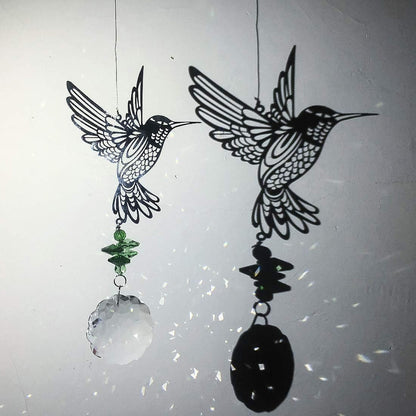 H&D HYALINE & DORA Glass Crystal Flower Prism Rainbow Maker Hummingbird Hanging Window Sun Catcher