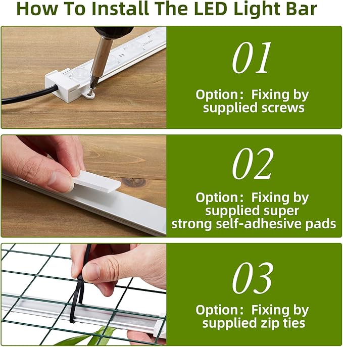 Litever Grow LED Light Strip Kits for Plants, 45W, Full Spectrum White Grow Lights, Easy