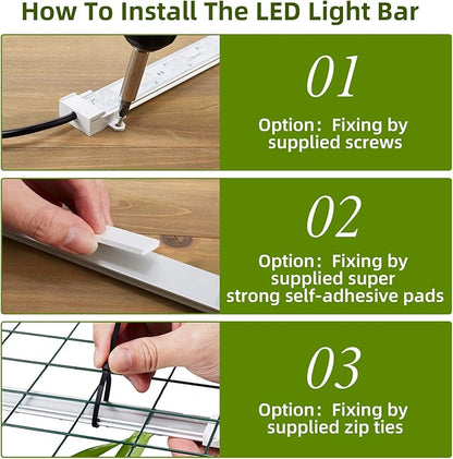 Litever Grow LED Light Strip Kits for Plants, 45W, Full Spectrum White Grow Lights, Easy