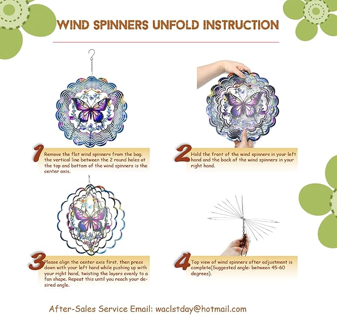 Wind Spinners Outdoor Butterfly Decorations - Birthday Gifts for Women Mom Grandma, Butterflies