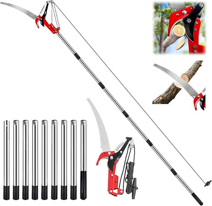 15.7’’ Pole Saws for Tree Trimming - Dual-Pulley Tree Pruner, Tree Trimmers Long Handle Pruner