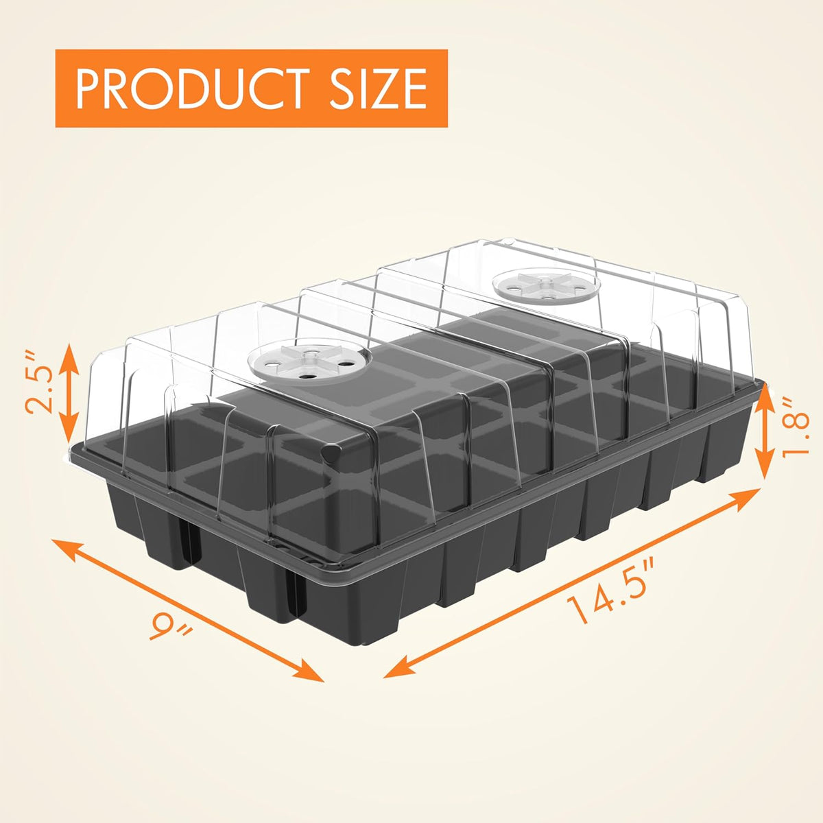 Gardzen 10-Pack Seed Starter Kits, Reusable Plant Germination Trays with Total 150-Cell, Seed