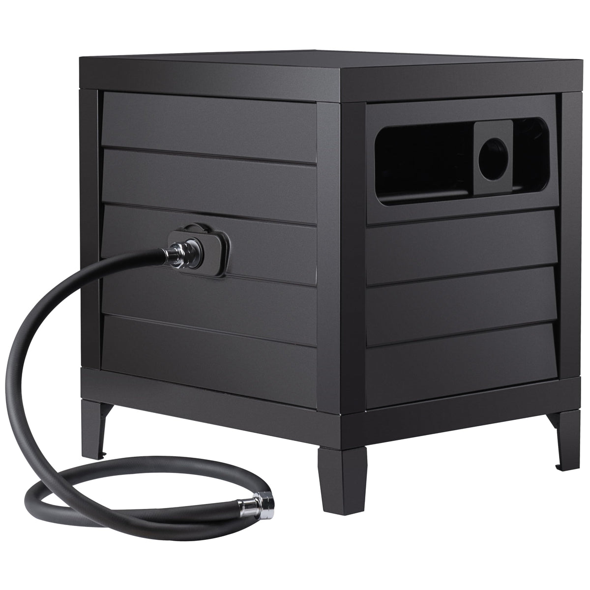AQUAZILLA Metal Garden Hose Reel Deck box, Durable Steel Garden Hose Storage Box Cabinet, 150ft