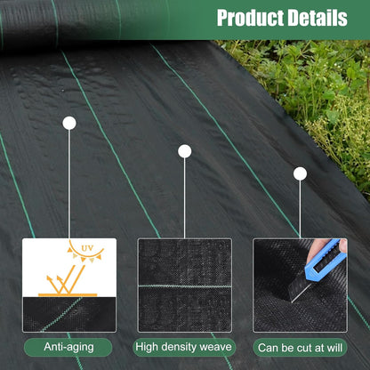 4 x 100FT Garden Weed Barrier Landscape Fabric Heavy Duty Weed Fabric Barrier Premium Garden Ground