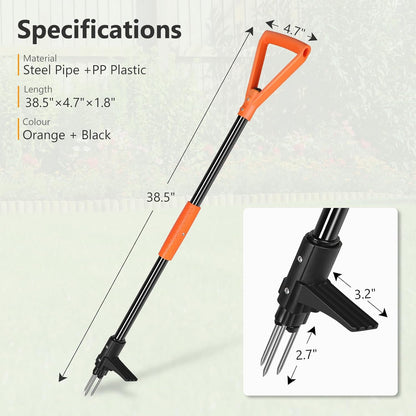 SHANTRA Weed Puller Tool, 3-Claw Stand Up Weed Puller Tool with Long Handle, Garden Weeder Puller
