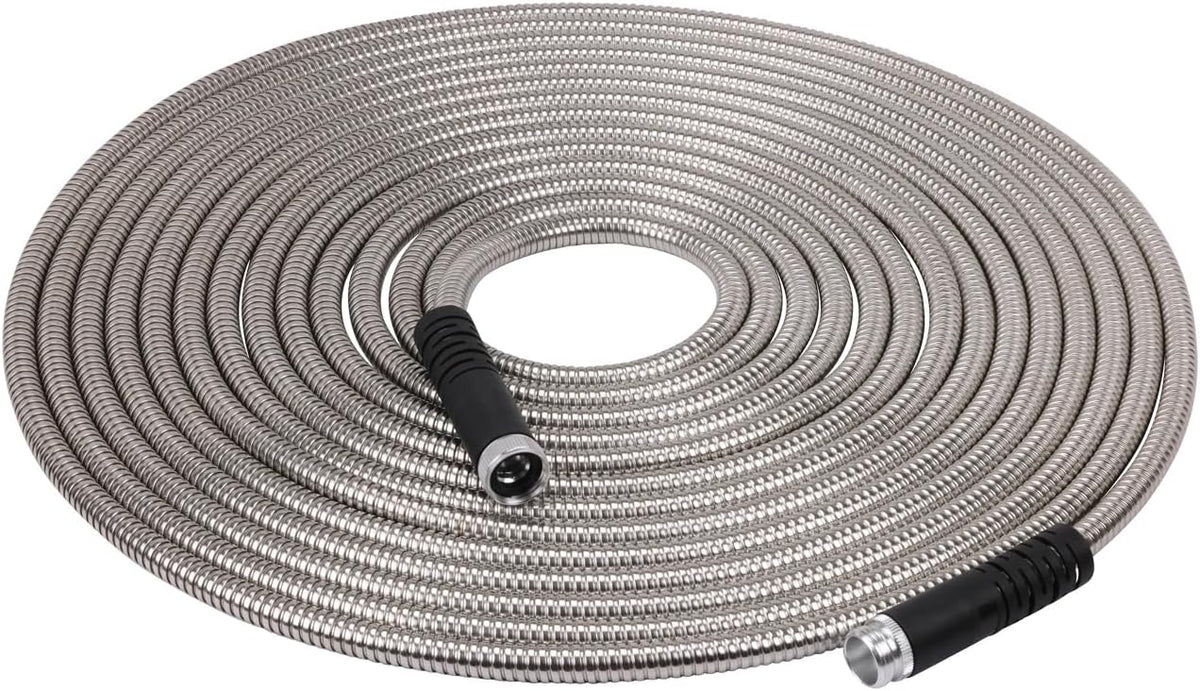 Melnor 97051AMZ XT Stainless Steel Garden Hose 5/8" x 50ft - Kink-Free - Lightweight - Rubberized
