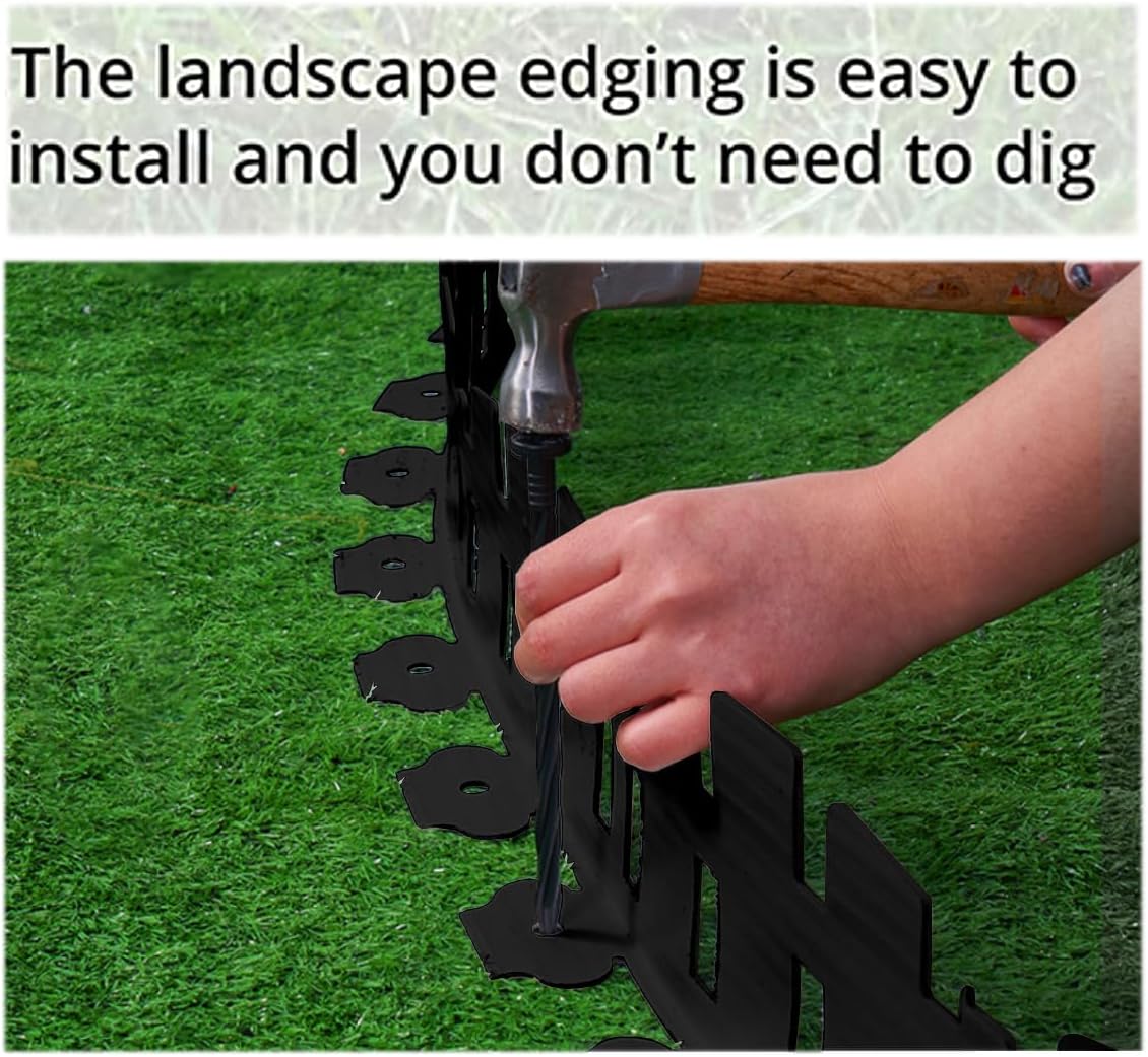 Garden Edging 33FT, Landscape Edging Borders [Extra Tall 4.6IN ] Flexible Lawn Edging Kit with