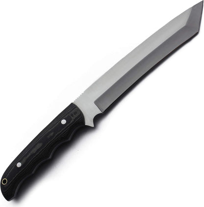 GCS Handmade G10Handle D2 Tool Steel Tactical Hunting Knife with leather sheath Full tang blade