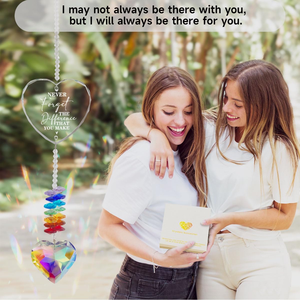 Retirement Gift Crystal Suncatcher for Women, Thank You Gifts Never Forget The Difference, Crystal