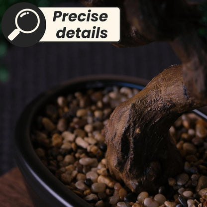 Artificial Bonsai Tree 16" Tall with Realistic Wood and Ceramic Pot Fake Plants Juniper Pine Zen