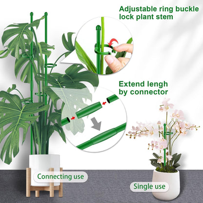 20Pcs Plant Support Stakes 17 inch SupKing Garden Orchid Sticks Extended to 3ft 4ft 5ft Plant Poles