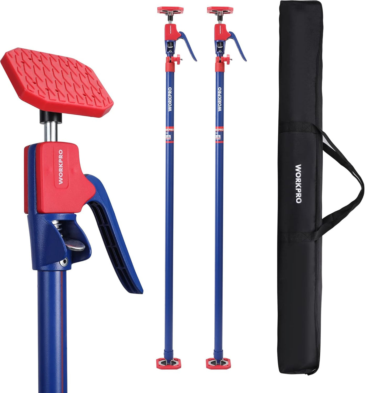 WORKPRO Cabinet Jack Support Pole, 54-114 Inches Steel Telescopic Quick Support Rod Adjustable 3rd