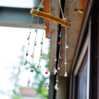 H&D HYALINE & DORA Crystal Sun Catcher Crystal Wind Chimes for Outside Rainbow Maker Suncatchers