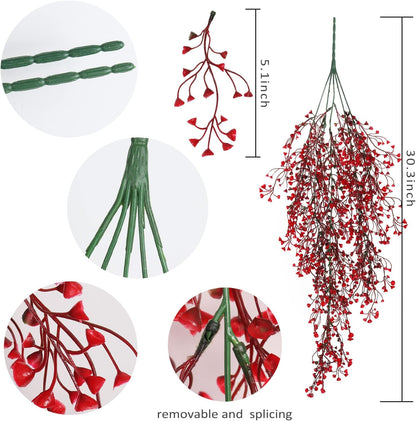 RECUTMS Vine Plant Fake 4 Pcs Ferns Artificial Plants Large Faux Hanging Plant Artificial Hanging