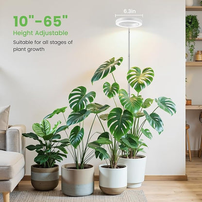 Grow Light, 80 LEDs Full Spectrum Plant Light for Indoor Plants, Height Adjustable 10"-65" Growing