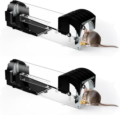 Humane Mouse Traps, 12.2 inches Enlarged No Kill Rat Live Traps 2 Pack for Chipmunks, Reusable