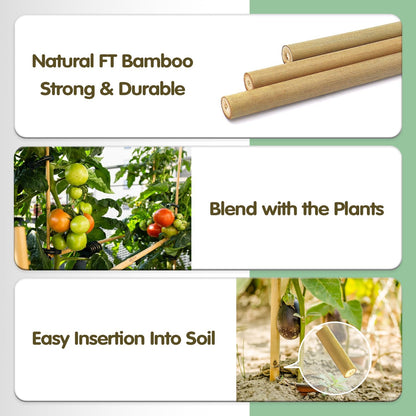 Bamboo Stakes,3FT Natural Bamboo Garden Stakes,BOVITRO 25Pcs Plant Stakes,Bamboo Sticks for