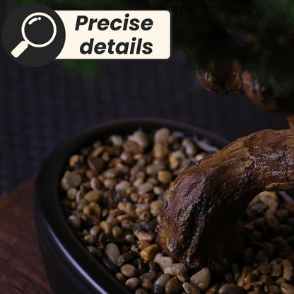 Artificial Bonsai Tree 16" Tall with Realistic Wood and Ceramic Pot Fake Plants Cypress Juniper