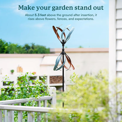 Wind Spinners Outdoor – Metal Large Wind Spinner with Stake for Yard and Garden, Garden Wind