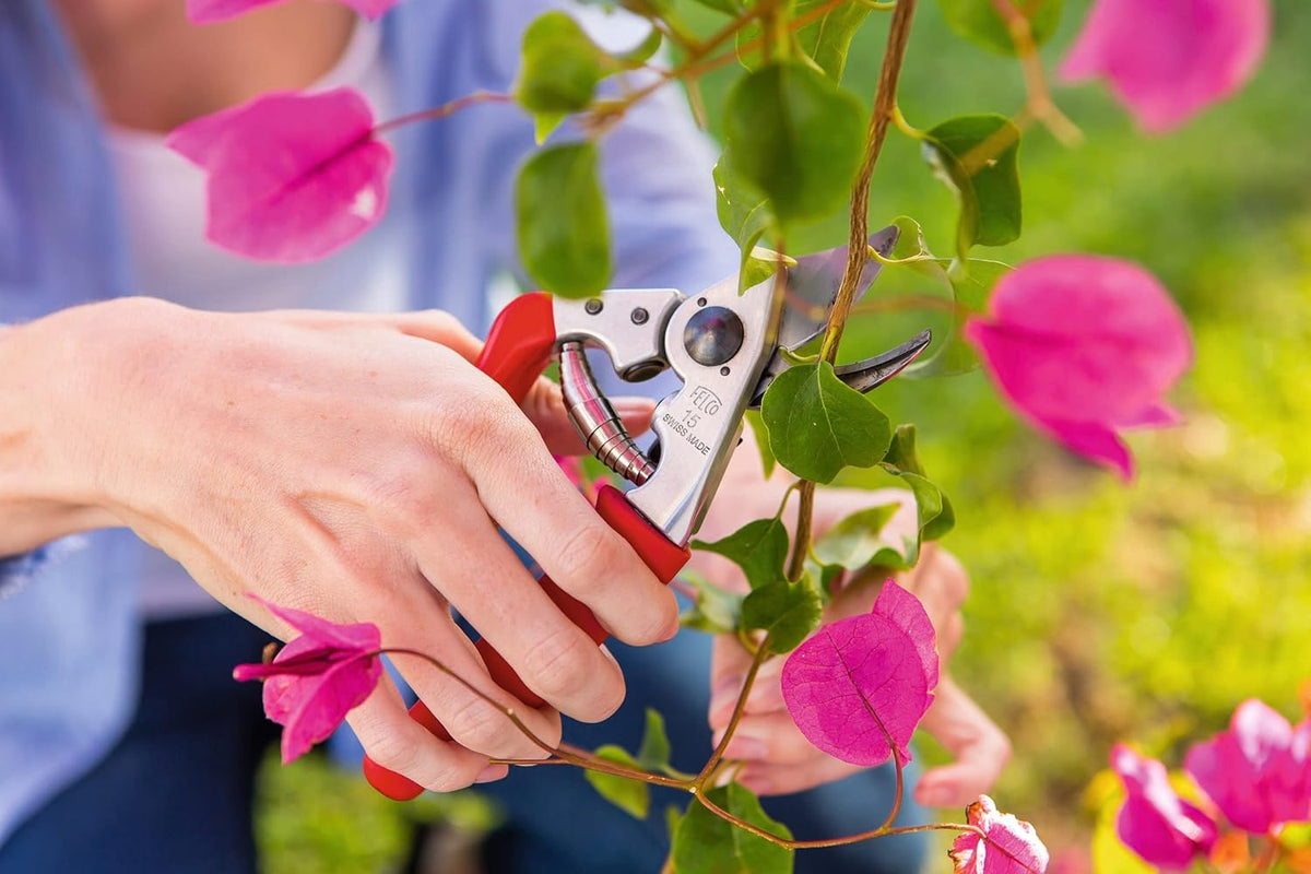 Felco F 15 Pruning Shears – 4.7" Garden Clippers with Rubber Grip & Anvil Blade | Hand Pruners for