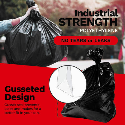 ToughBag 30-33 Gallon Heavy Duty Trash Bags (100 Count) – 33x39" Large Can Liners – Made in USA