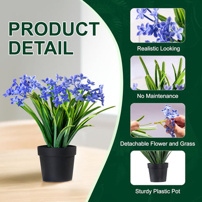 3 Pack Fake Small Plant Artificial Potted Flowers for Home Decor Fake Flower Plant Greenery Mini