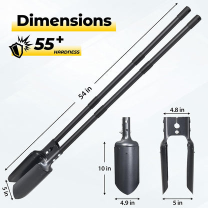 Post Hole Digger Tool, Heavy Duty Post Hole Digger with 55 Inch Handle, Dual Sharp Blades for Soil