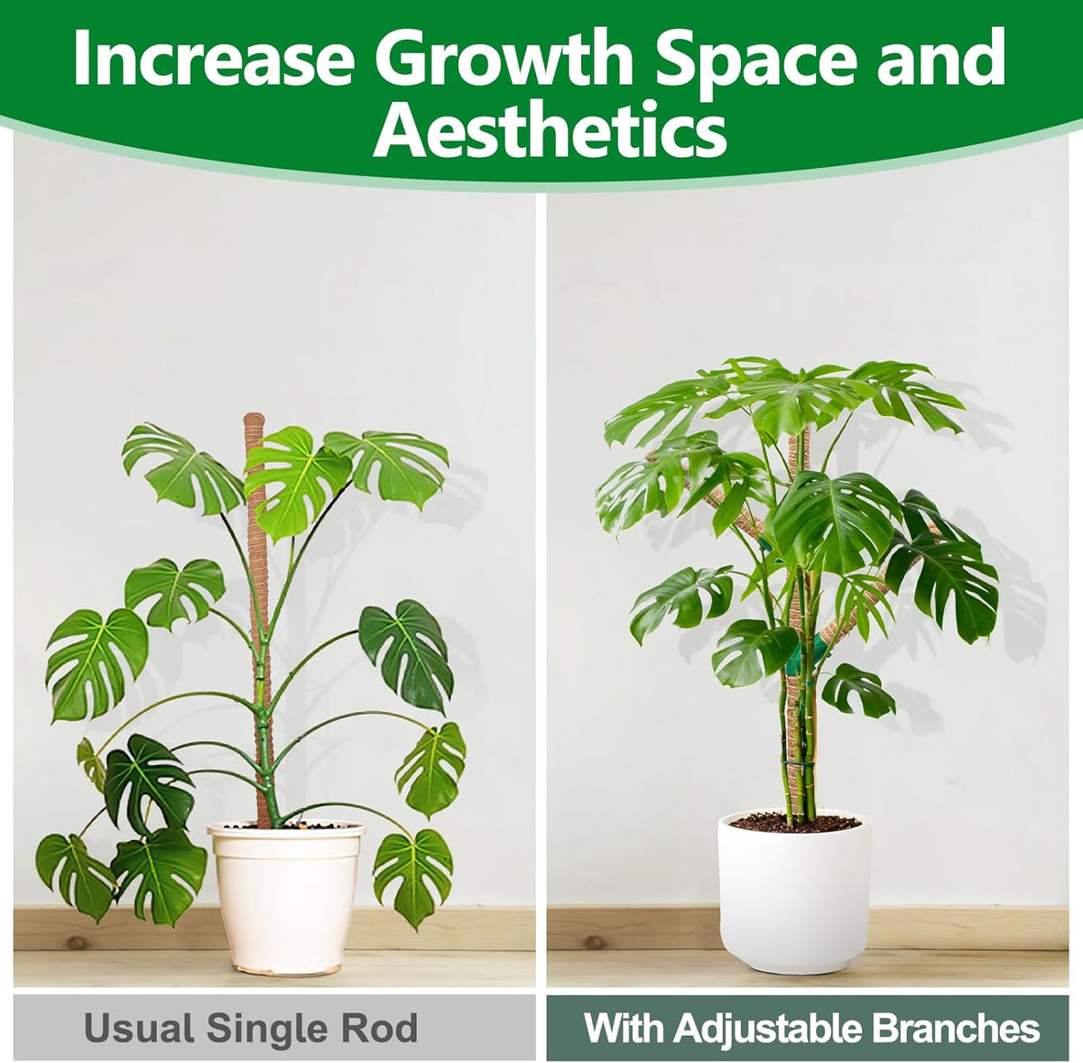 Moss Pole 30 Inch, 2 Pack Monstera Plant Support, Bendable Plant Stakes for Indoor Plants, Plant