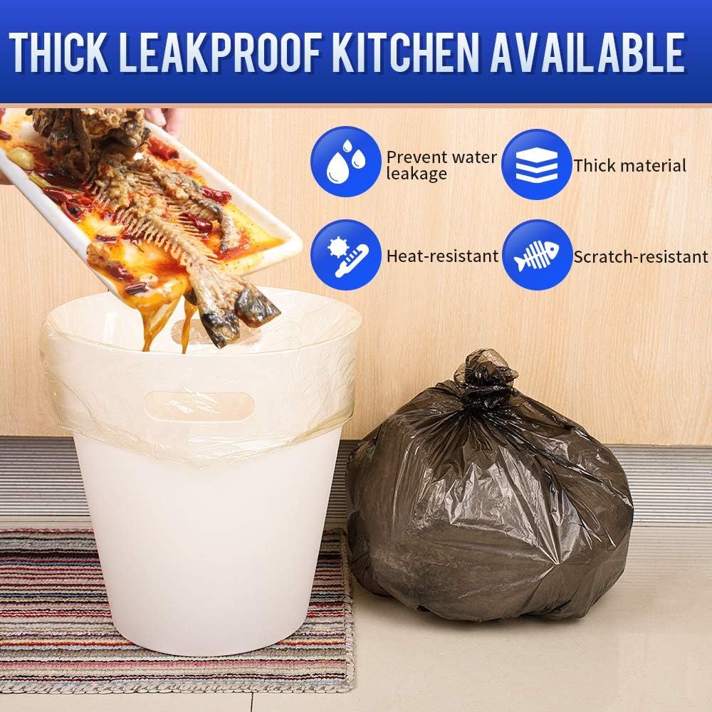 SWIHELP Trash Bags, 4 Gallon / 15 Liters Small Garbage Bags for Office, Kitchen,Bedroom Waste