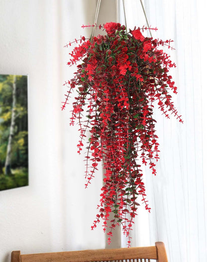 Hanging Artificial Plants Fake Vine Hanging Eucalyptus Leaf Plant Artificial UV Resistant Hanging