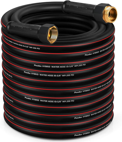 Garden Hose 100ft x 5/8", NON-EXPANDABLE Heavy Duty Premium Flexible Water Hose, No Kink