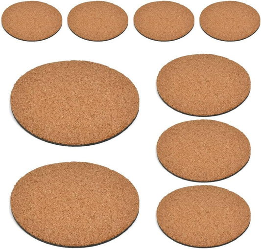 10Pcs Cork Plant Mat Round Cork Plant Coasters 4/6/8 Inch DIY Corks Pad Plants Plate Pad for