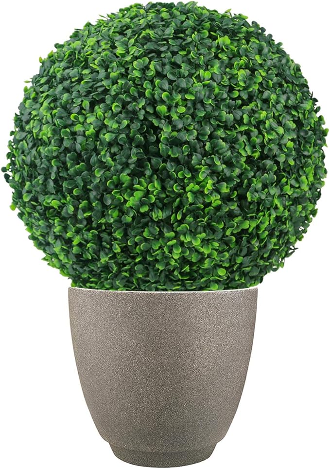 Sunnyglade 2 PCS 7 inch 4 Layers Artificial Plant Topiary Ball Faux Boxwood Decorative Balls for
