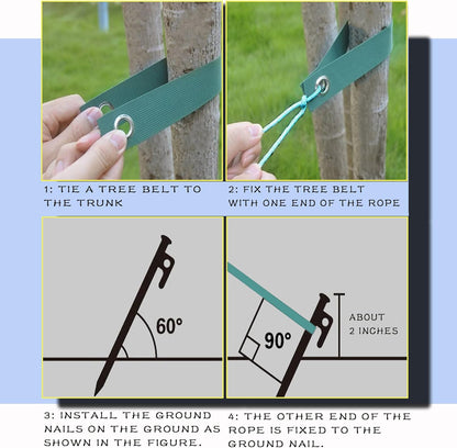 Tree Stake Kits, Tree Stakes and Supports Kits for Hurricane Protection & Bad Weather, Include 3