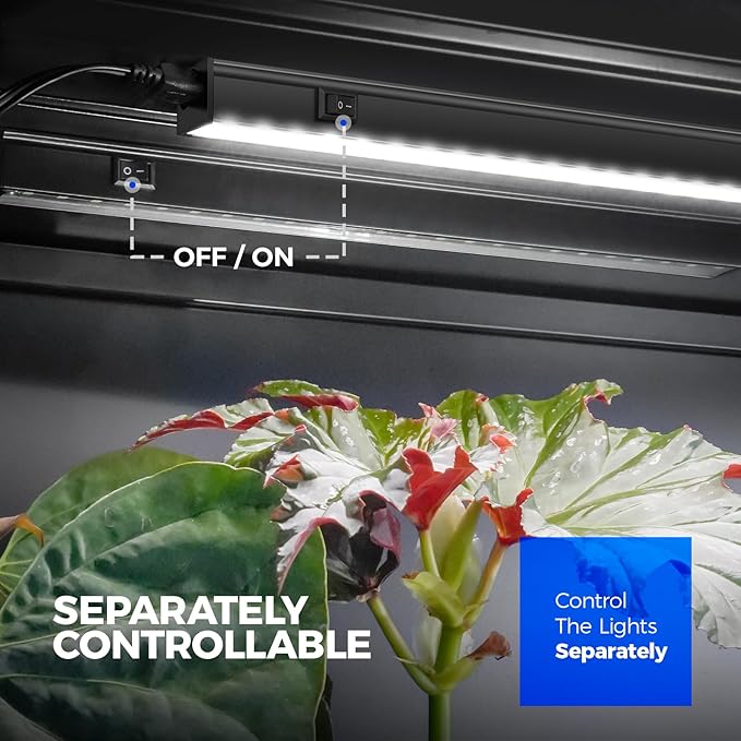 Barrina T5 Plant Lights for Indoor Growing, 1FT 10W (2 X 5W) Led Grow Light with Magnetic Design