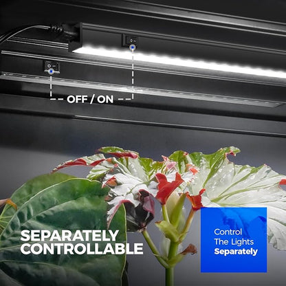 Barrina T5 Plant Lights for Indoor Growing, 1FT 10W (2 X 5W) Led Grow Light with Magnetic Design
