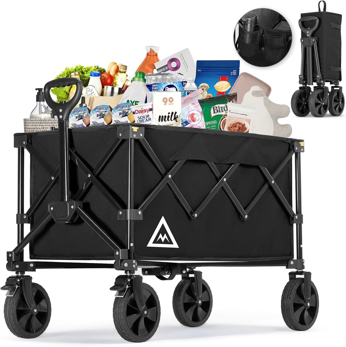 Wagon Cart Shopping Foldable Folding Collapsible with Wheels Big On Beach Garden Outdoor Grocery